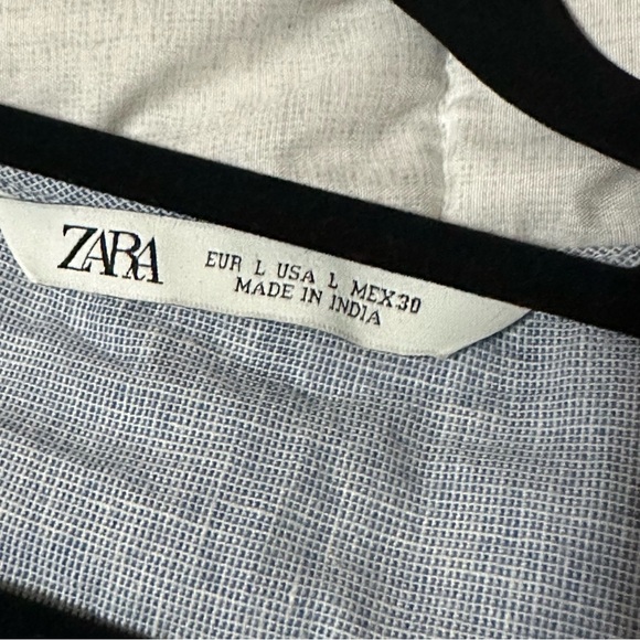 Zara Embroidered Cotton Poplin Shirt Size Large - Picture 7 of 7